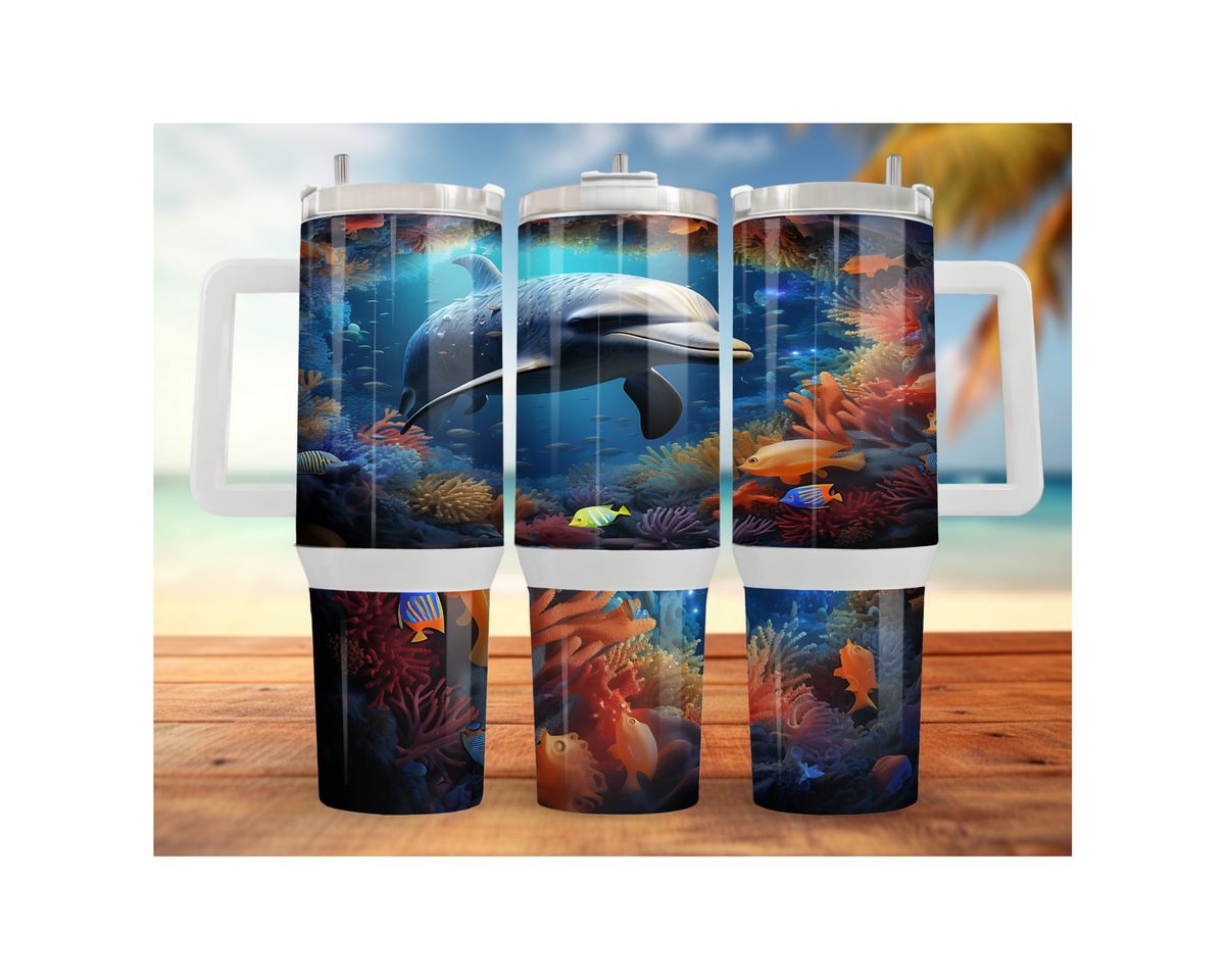 30- and 40-ounce Dolphin Stainless Steel Tumblers. Sip happy with a splash of ocean magic. Multiple Sizes and Images Available. TheCraftNook