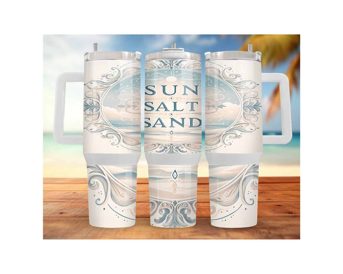 30- and 40-ounce Beachy Bliss Stainless Steel Tumbler.  Multiple Sizes and Images Available. TheCraftNook