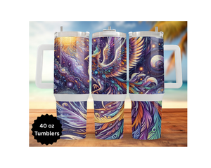 Phoenix Tumbler - Mythical Fire Bird Stainless Steel Tumbler TheCraftNook