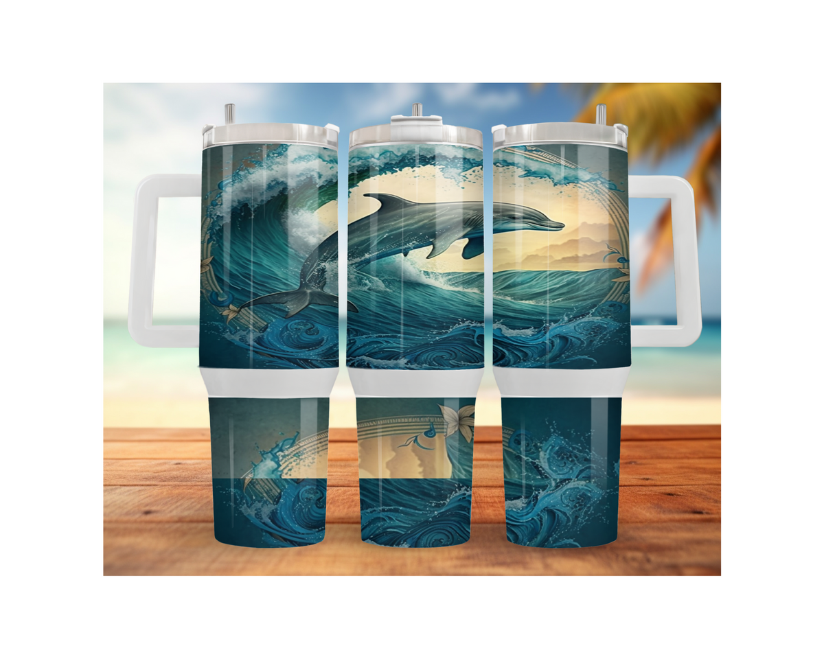 30- and 40-ounce Dolphin Stainless Steel Tumblers. Sip happy with a splash of ocean magic. Multiple Sizes and Images Available. TheCraftNook