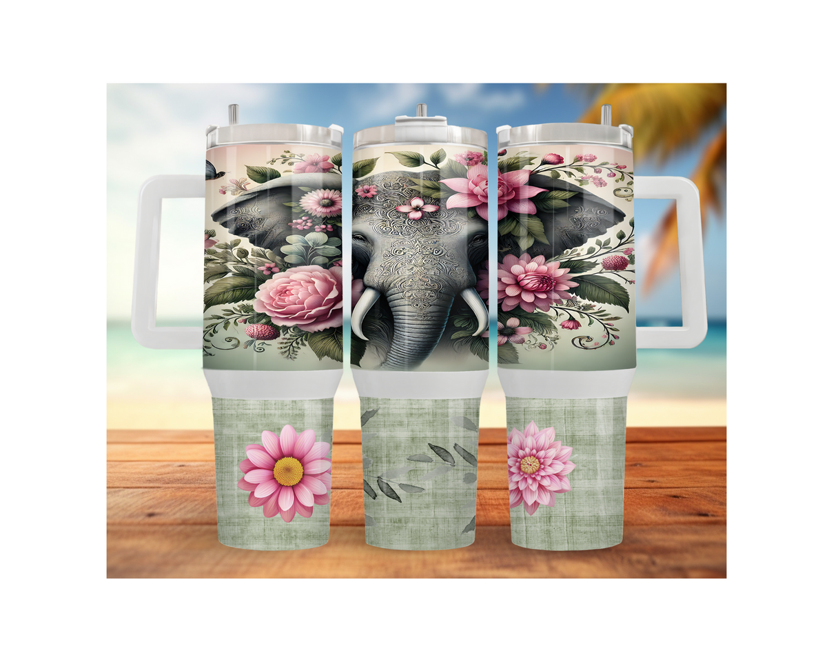 Wise & Wonderful Elephant Tumbler 30 and 40 oz Stainless-Steel Tumblers. Multiple Sizes and Images Available. TheCraftNook