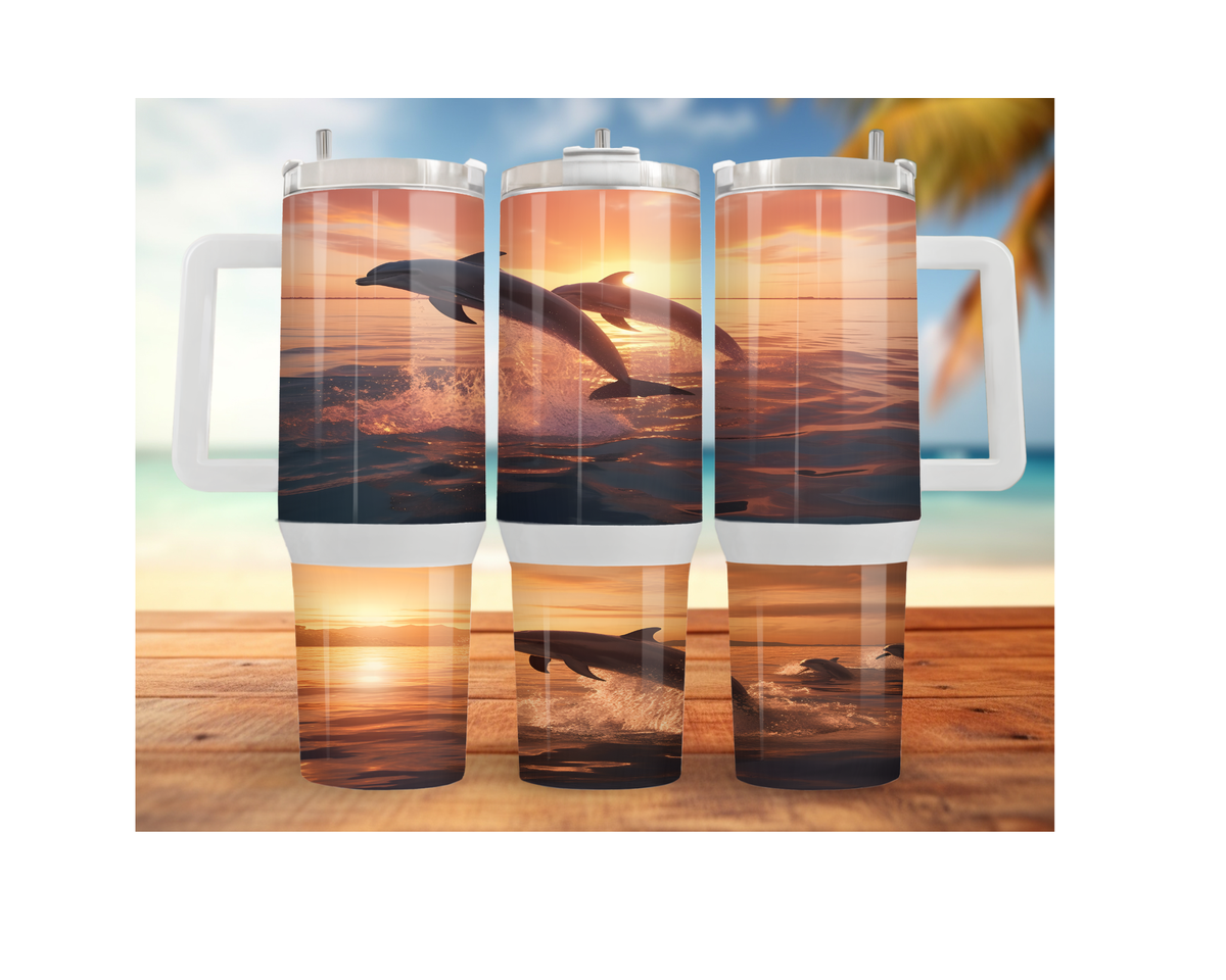 30- and 40-ounce Dolphin Stainless Steel Tumblers. Sip happy with a splash of ocean magic. Multiple Sizes and Images Available. TheCraftNook