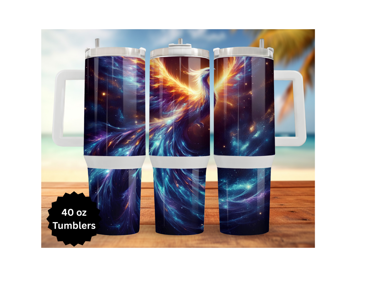 Phoenix Tumbler - Mythical Fire Bird Stainless Steel Tumbler TheCraftNook