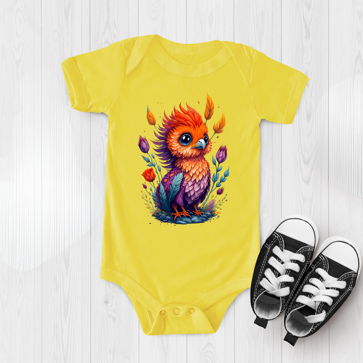Baby Phoenix Onesie - Infant Fire Bird Bodysuit TheCraftNook