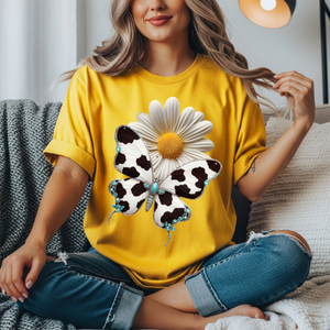 Cow Print Butterfly Tee TheCraftNook