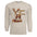 Fall deer patchwork long sleeve tee in sand featuring a charming patchwork deer graphic and autumn floral designs.