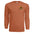 Fall deer patchwork long sleeve tee in Texas orange with sunflower graphic on chest, perfect for autumn wear.
