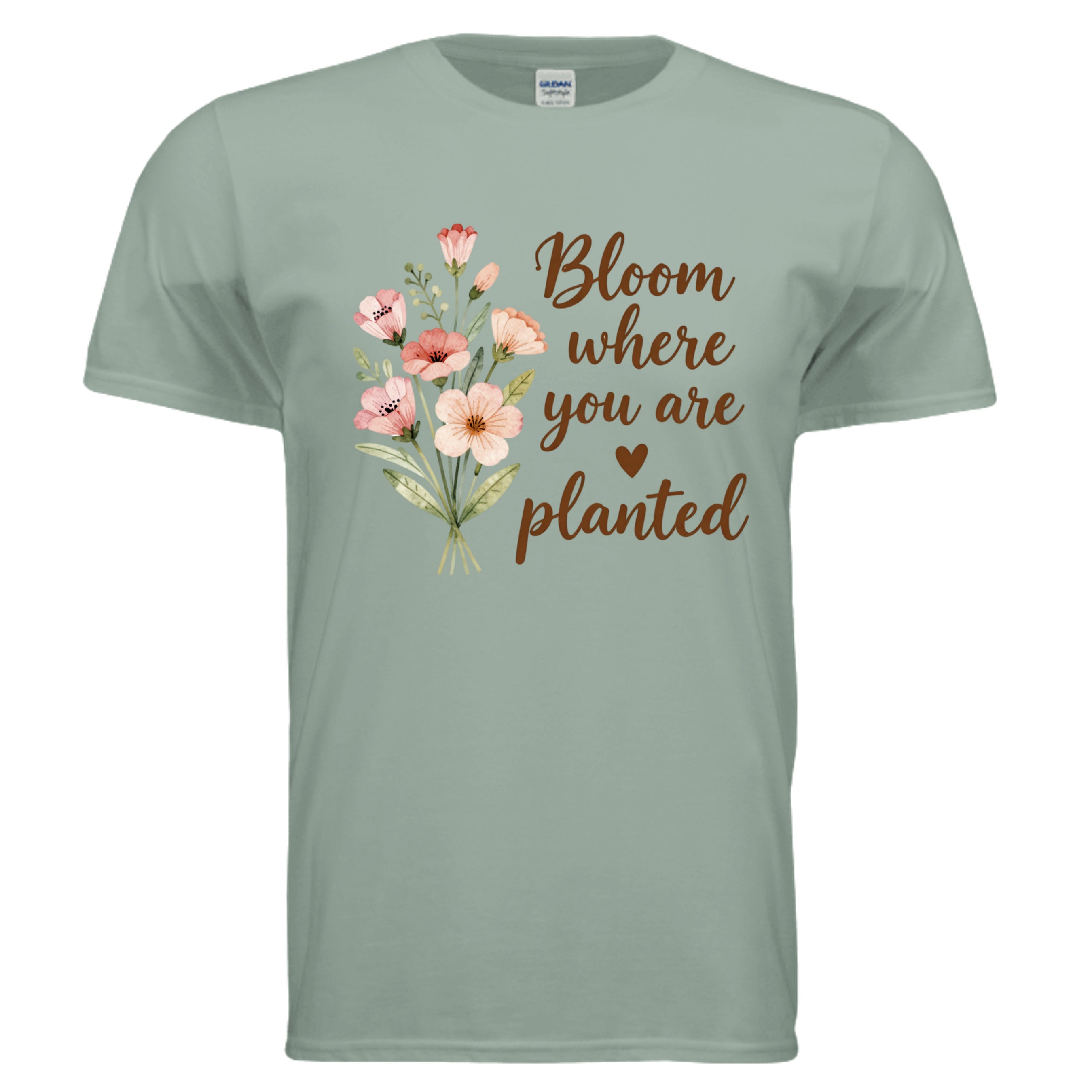 Sage You Are Planted graphic tee featuring a floral design, promoting the inspirational graphic tee message.
