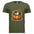 Too Cozy graphic tee for fall featuring a badger asleep in a pumpkin on military green fabric.