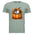 Cozy Badger graphic tee in sage color featuring a badger sleeping in a pumpkin design.