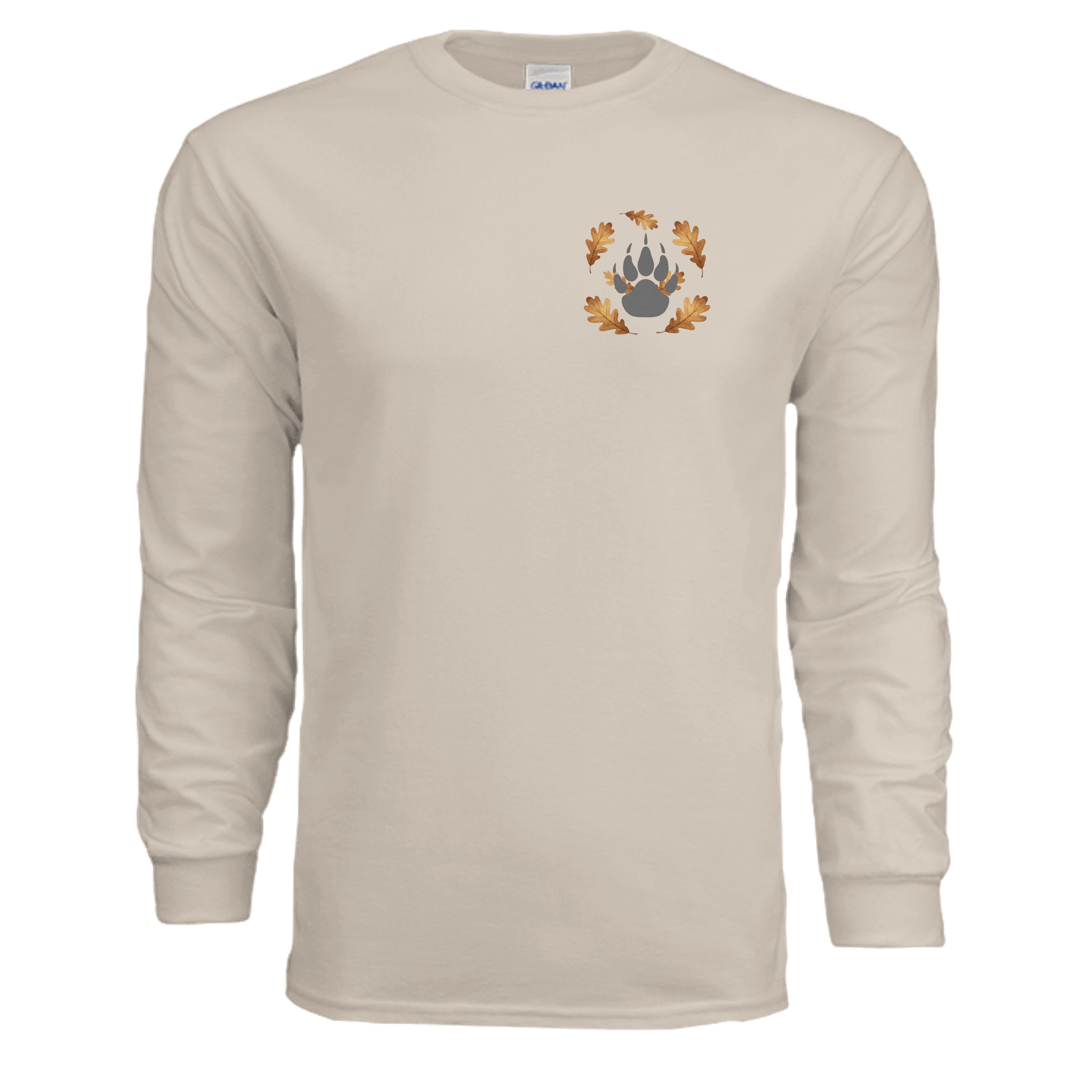 Too Cozy to Care long sleeve pocket tee with graphic in sand color featuring a charming pocket graphic.