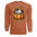 Cozy Badger Long Sleeve Tee in Texas Orange featuring a cute badger sleeping in a pumpkin with fall leaves.