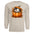 Cozy Badger long sleeve tee featuring a badger sleeping in a pumpkin with autumn leaves, in sand color.