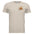 Leaf Pile Badger Pocket Tee in sand color featuring fall graphic pocket tee design with beanie and leaves.