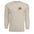 fall graphic long sleeve tee in sand color featuring playful beanie and autumn leaves design