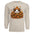 Leaf Pile Badger Long Sleeve Tee in sand color featuring a whimsical badger graphic surrounded by autumn leaves.