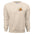 Leaf Pile Badger Sweatshirt in sand color with chest pocket logo and winter hat graphic.