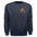Leaf Pile Badger Sweatshirt in navy featuring a chest pocket logo and full back graphic for cozy fall style.