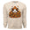 Leaf Pile Badger Sweatshirt in sand color featuring fall graphic sweatshirt with playful badger and autumn leaves design.