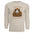 Autumn Leaves Long Sleeve Tee featuring a cute graphic of a raccoon in leaves on a sand colored shirt.