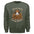 autumn leaves sweatshirt in military green with cute raccoon graphic and fall leaves design