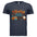 Happy Fall graphic tee in navy color featuring vibrant fall graphics and pumpkins, perfect for autumn outings.