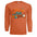Happy Fall Long Sleeve Tee in orange with whimsical front graphics celebrating autumn.