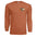 Happy Fall Long Sleeve Tee with pocket design in Texas orange featuring pumpkin graphic on front.