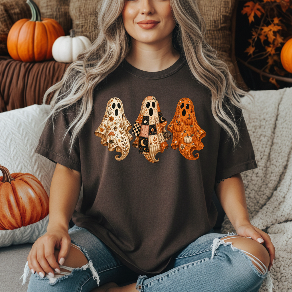 Preppy Ghost T-Shirt Dark Chocolate Lifestyle