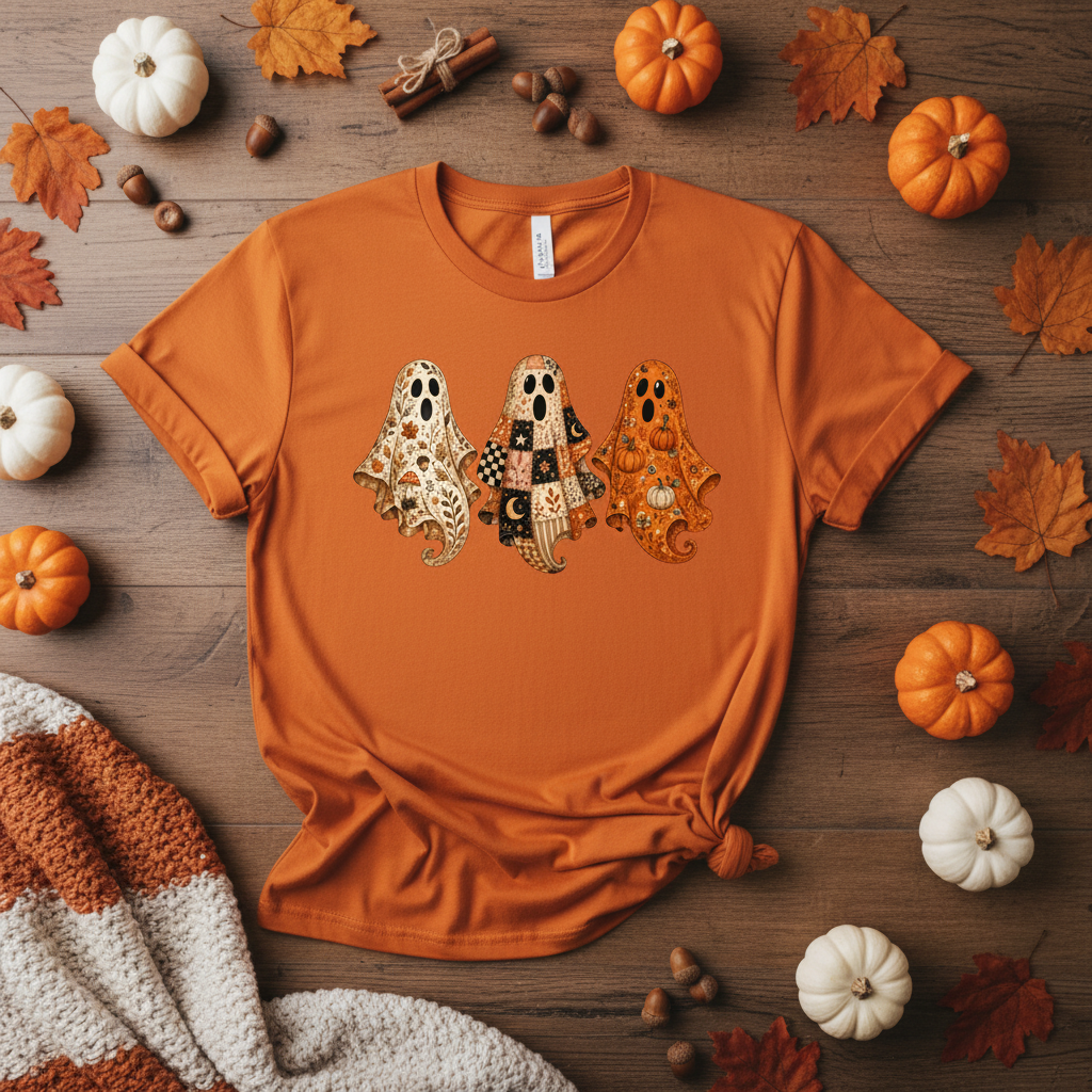 Preppy Ghost T-Shirt Flat Lay