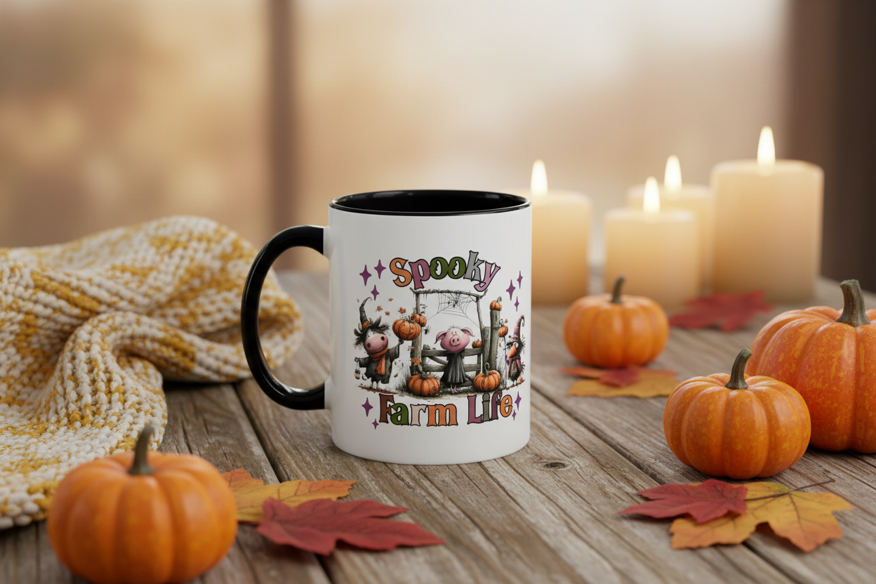 Spooky Farm Life Coffee Mug Lifestyle