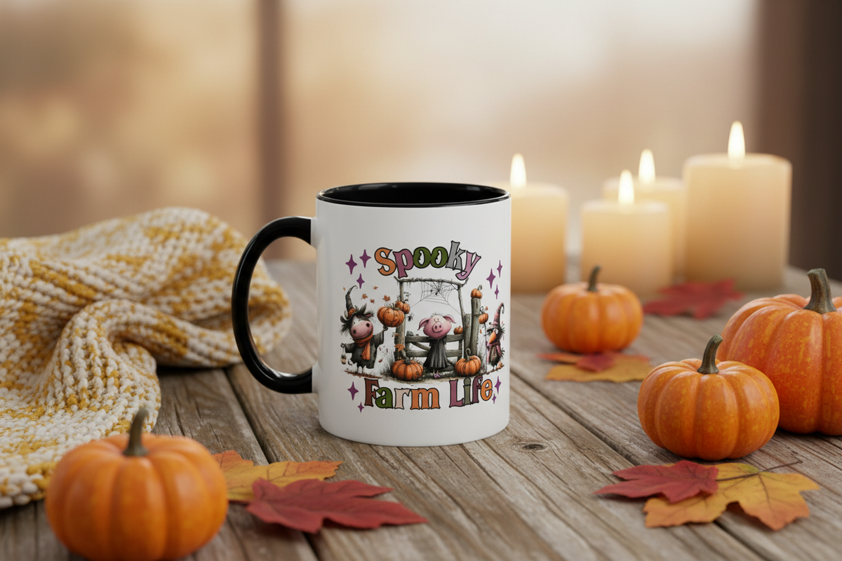 Spooky Farm Life Coffee Mug Lifestyle