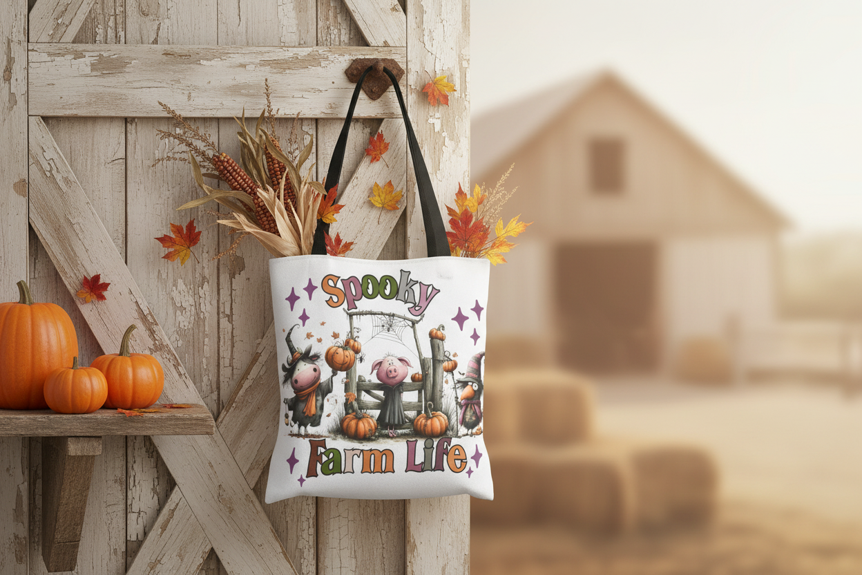 Spooky Farm Life Tote Bag Lifestyle