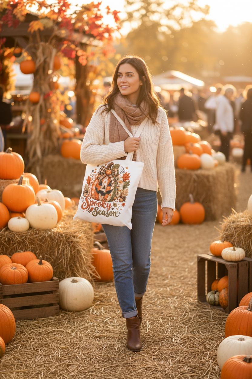 Spooky Season Tote Bag Lifestyle