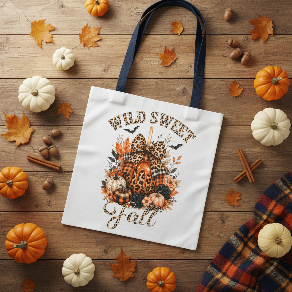 Wild Sweet Fall Tote – Flat Lay